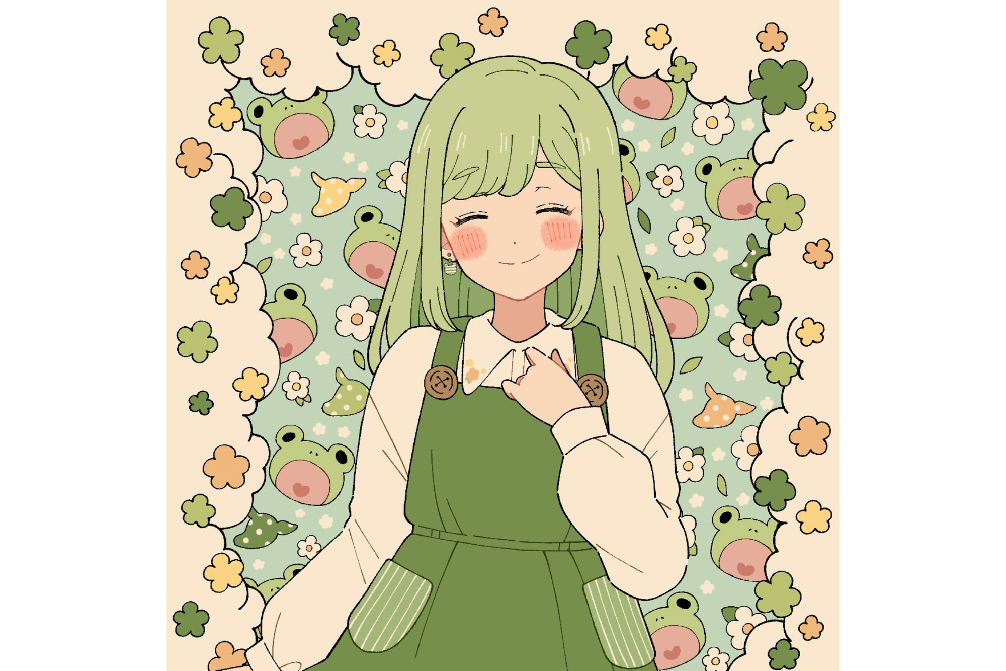 まる　癒しと笑顔を届けたい！ほんわかした糸目のニコニコカエルVTuber