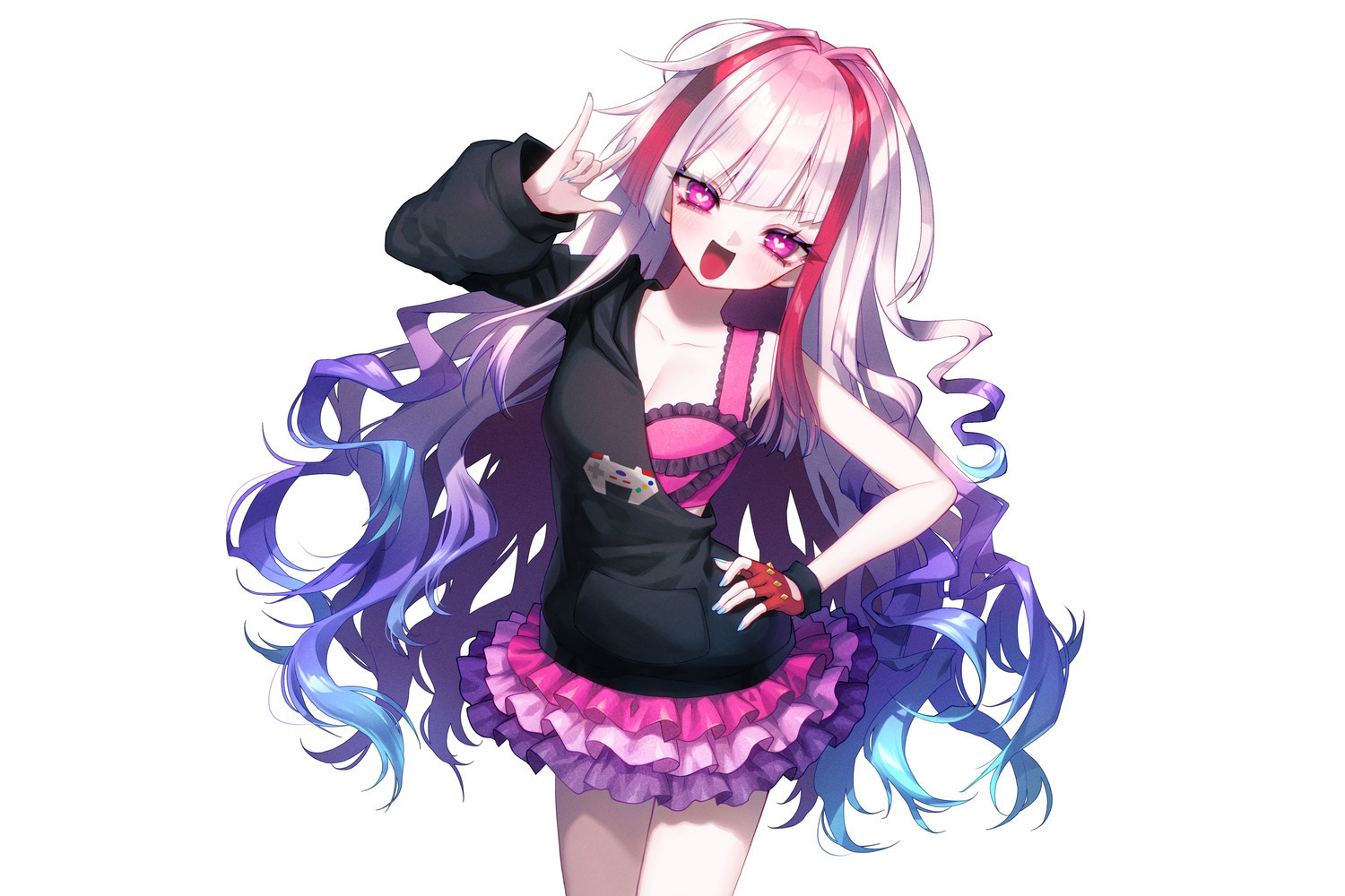 極彩夜うい　並行宇宙の電脳世界からやって来た高可動域ヤンヘラVTuber