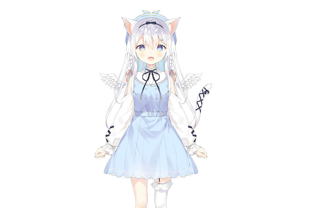 空詩ぷるむ　お空の上から届ける澄んだ歌声　フワッとした笑顔がキュートな猫ちゃん天使VTuber